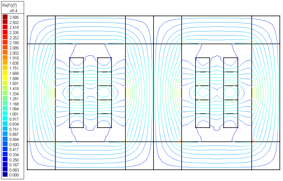 Image of Coil Winding Flux Lines with External Load